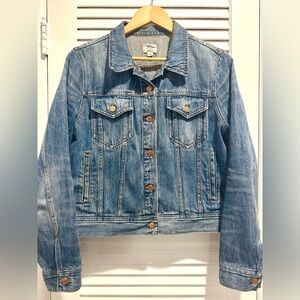 J Crew Denim Jacket Distressed women's XL